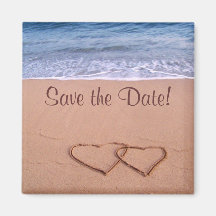 Beach theme save the date! fridge magnets