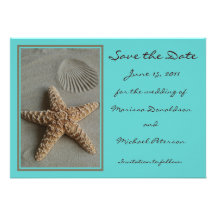 Beach Theme Save the Date Invitation Card