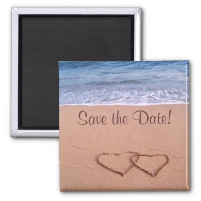 Hawaiian Beach Wedding Save The Date Magnets