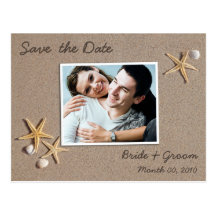 Beach Theme Save the Date Photo Postcards