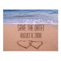 Beach theme save the date postcards