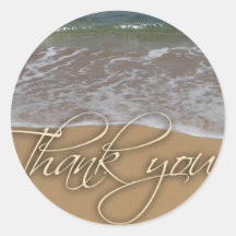 Beach theme Thank You Stickers