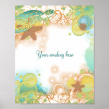 Beach theme turtle wedding 8 x 10 poster