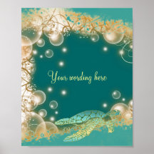 Beach theme turtle wedding 8 x 10 print