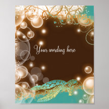 Beach theme turtle wedding 8 x 10 posters