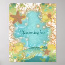 Beach theme turtle wedding 8 x 10 print