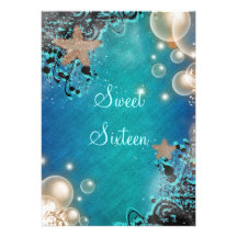 Beach theme wedding birthday party personalised announcement