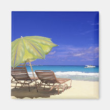 Beach Umbrella, Abaco, Bahamas Fridge Magnet