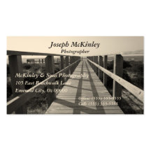 Beach Walk in Sepia Business Card Template