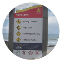 Beach Warning Sign Plate