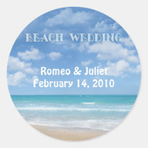 Beach Wedding (customisable) Stickers