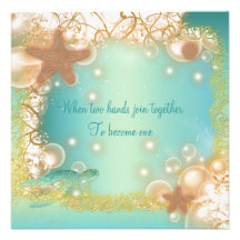 Beach wedding elegant party theme personalized announcement