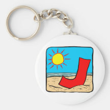 Beach Wedding Ideas Letter J Keychains