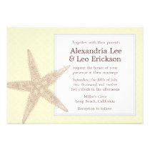 Beach Wedding Invitation - cream floral invitations