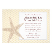 Beach Wedding Invitation - gold scales invitations
