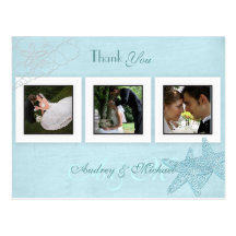 Beach Wedding Photos Thank you postcards