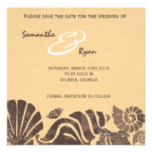 Beach Wedding -Save the date cards Custom Invitations