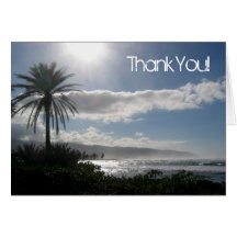 Beach Wedding Thank You Cards Palm Tree