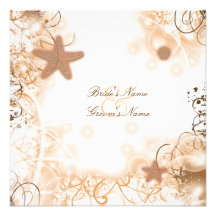 Beach wedding theme ~ elegant party custom personalized invitation