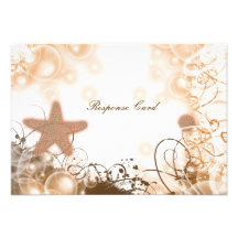 Beach wedding theme ~ response rsvp card personalized invitations