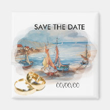 beach weddings fridge magnet