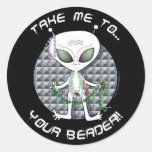Bead Alien Round Sticker