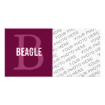 Beagle Monogram Customized Photo Card
