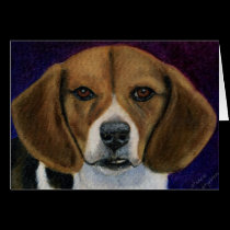 Beagle Painting - Dog Breed Art cards