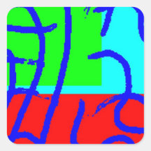 Bean Saw 4 Square Sticker