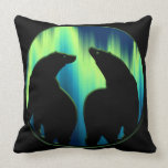 Bear Art Pillow Northern Lights Bears Pillow