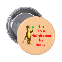 bear hair day button