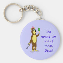 bear hair day key chain