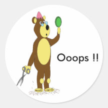 bear hair day sticker