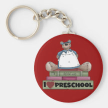 Bear I Love Preschool Tshirts and Gifts Key Chain