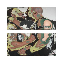 Bear Kiss on Double Canvas (60s Flashback) Canvas Print