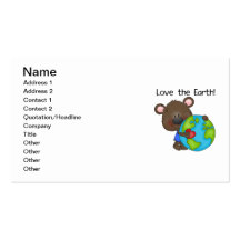 Bear Love the Earth Business Card Template