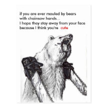 Bear Mauling Romance Post Cards