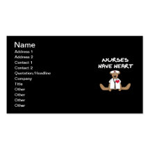 Bear Nurses Have Heart T-shirts and Gifts Business Cards