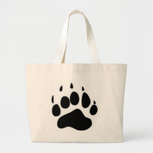 Bear Paw Print Canvas Bag