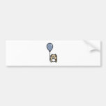 Bear With Blue Balloon Bumper Sticker