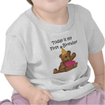 Bear with Cupcake 1st Birthday Tshirts and Gifts