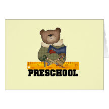 Bear with Ruler Preschool Tshirts and Gifts Cards