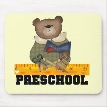 Bear with Ruler Preschool Tshirts and Gifts Mousepads