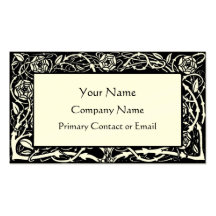 Beardsley Floral Border Elegant Business Card