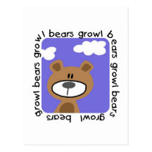 Bears Growl Tshirts and Gifts Postcard