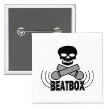 Beatbox Skull & Crossbone Mics Pinback Button
