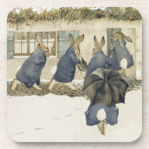 Beatrix Potter Christmas Rabbits Cork Coaster Set