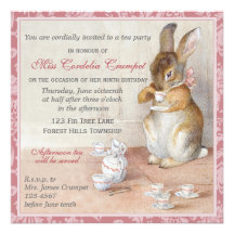 Beatrix Potter Custom Birthday Party Invitation