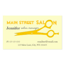 Beautician Golden Scissors Salon Business Card