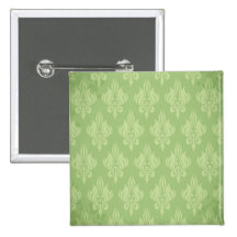 Beautiful and Green Damask Pins